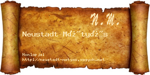 Neustadt Mátyás névjegykártya